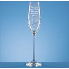 Single Diamante Champagne Flute with Spiral Design Cutting