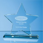 15cm X 12mm Jade Glass Star Award