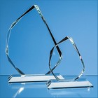 18.5cm X 15mm Clear Glass Facetted Ice Peak Award