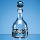 0.90cl Handmade Bubble Base Round Wine Decanter