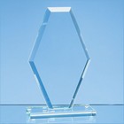 20cm X 12cm X 1cm Jade Glass Facet Clipped Diamond Award