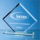19cm X 22cm X 1cm Jade Glass Facet Clipped Square Award