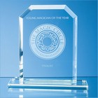 20cm X 15cm X 12mm Jade Glass Facet Honour Award