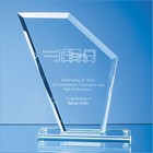 19.5cm X 16.5cm X 1cm Jade Glass Facet Wing Award