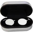 Oval Cuff Links Rhodium Plated In Chrome Cufflink Case