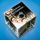 6cm Optical Crystal Cube Photo Frame - Holds 3 Photos