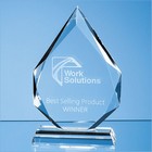 17cm X 20mm Clear Glass Facetted Diamond Peak Award