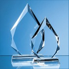 20cm X 20mm Clear Glass Facetted Diamond Peak Award