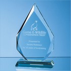 18.5cm X 19mm Jade Glass Facetted Diamond Peak Award