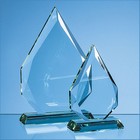 23cm X 19mm Jade Glass Facetted Diamond Peak Award