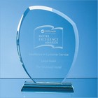 19.5cm X 12mm Jade Glass Autumn Leaf Award