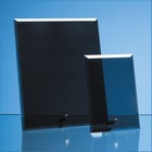 23cm X 18cm Smoked Black Glass Rectangle With Chrome Pin