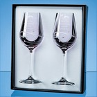 2 Pink Diamante Wine Glasses