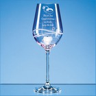 Single Pink Diamante Wine Glass With Spiral Design Cutting