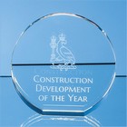 15.5cm Optical Crystal Round Stand Up Award