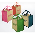 Green & Good Brighton, Jute Shopping bags with Coloured Gussets
