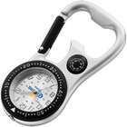 Fob watch with carabiner, bottle opener and compass