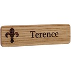 Real wood name badges laser engraved