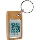 Real Wood Keyrings with Printed & Domed Metal Insert
