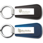 Leather Sapporo Keyring - Bright Chrome