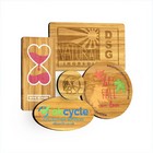 Bespoke Bamboo Fridge Magnets Laser Engraved