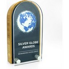 Bamboo Block Award with Metal Plate & Acrylic Face - small