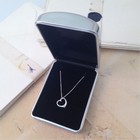 Hallmarked 925 Stirling Silver Heart Necklace With Crystal