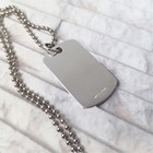 Hallmarked 925 Stirling Silver Id Tag Style Necklace