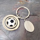 Spinning Football Keyring - Black And White