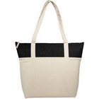 Jute And Cotton Zippered Tote