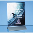 18cm x 12.5cm x 6mm Clear Glass Rectangle on an Aluminium Base