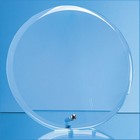 10cm x 1cm Jade Glass Bevel Edged Circle with Chrome Pin