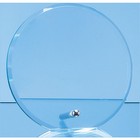 15cm x 1cm Jade Glass Bevel Edged Circle with Chrome Pin