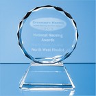 9cm Optical Crystal Mounted Facet Circle Award