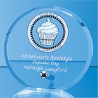 20cm x 1cm Jade Glass Bevel Edged Circle with Chrome Pin