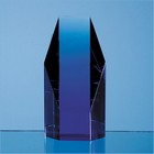 12.5cm Sapphire Blue Optical Crystal Hexagon Award