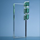 27cm Optical Crystal 'Eco Excellence' Award with Triple Green Leafs