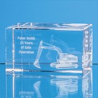 10cm x 6cm x 6cm 3D Engraved Optical Crystal Rectangle, H or V