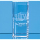 15cm x 6cm x 6cm 3D Engraved Optical Crystal Rectangle, H or V