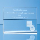 15cm Optical Crystal Horizontal Wedge Award