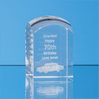 17.5cm x 7.5cm x 7.5cm 3D Engraved Optical Crystal Dome Tower
