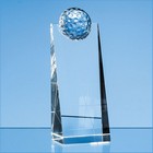 18cm Optical Crystal Golf Ball Rectangle Award