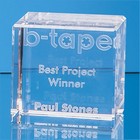 10cm x 10cm 3D Engraved Optical Crystal Cube