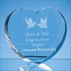 10cm Optical Crystal Stand Up Heart
