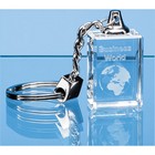 3cm 3D Engraved Optical Crystal Keyring
