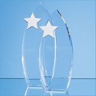23cm Optical Crystal Arch Award with Silver Star