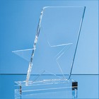 15cm Optical Crystal Mounted Angled Star Award