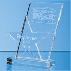 20cm Optical Crystal Mounted Angled Star Award