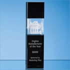 26cm Clear & Onyx Black Optical Crystal Square Column Award