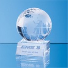 8cm Optical Crystal Globe Mounted on a Clear Crystal Base